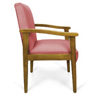 Poltrona Eloisa Suede Base De Madeira Castanho - Rose