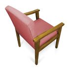 Poltrona Eloisa Suede Base De Madeira Castanho - Rose