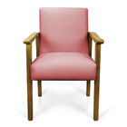 Poltrona Eloisa Suede Base De Madeira Castanho - Rose