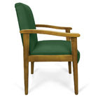 Poltrona Eloisa Suede Base De Madeira Castanho - Verde