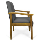 Poltrona Eloisa Suede Grafite Base De Madeira Castanho