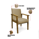 Poltrona Eloisa Suede Marrom Rato Base De Madeira Castanho