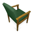 Poltrona Eloisa Suede Verde Base De Madeira Castanho