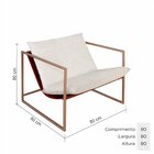 Poltrona Em Aço Com Estofado E Acabamento Em Couro Sara Champ