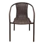 Poltrona Em Aço Fibra Sintética Rattan Marrom 77x53x58 Cm