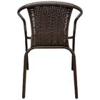 Poltrona Em Aço Fibra Sintética Rattan Marrom 77x53x58 Cm