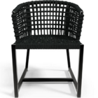 Poltrona Em Alumínio E Corda Náutica  - Preto