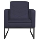 Poltrona Em Corano Com Base De Ferro Bali  Azul Marinho