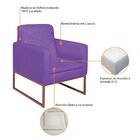 Poltrona Em Corano Com Base De Ferro Bali  Roxo