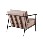 Poltrona Em Estrutura De Metal, Estofada E Almofada Inclusa F