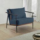 Poltrona Em Estrutura De Metal, Estofada E Almofada Inclusa F