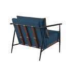 Poltrona Em Estrutura De Metal, Estofada E Almofada Inclusa F