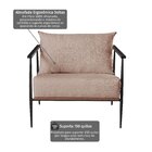 Poltrona Em Estrutura De Metal, Estofada E Almofada Inclusa F