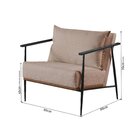 Poltrona Em Estrutura De Metal, Estofada E Almofada Inclusa F