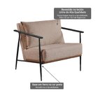 Poltrona Em Estrutura De Metal, Estofada E Almofada Inclusa F