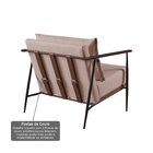 Poltrona Em Estrutura De Metal, Estofada E Almofada Inclusa F