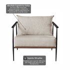 Poltrona Em Estrutura De Metal, Estofada E Almofada Inclusa F