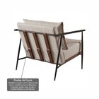 Poltrona Em Estrutura De Metal, Estofada E Almofada Inclusa F