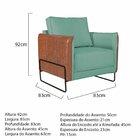 Poltrona Em Linho Base De Ferro Corano Malaga Nozes/azul Turq