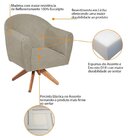 Poltrona Em Linho Base Giratória De Madeira Herrera Bege