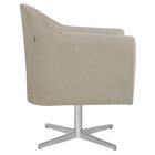 Poltrona Em Linho Base Giratória De Metal Herrera Bege