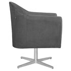 Poltrona Em Linho Base Giratória De Metal Herrera Cinza Escuro