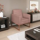 Poltrona Em Linho Com Base De Ferro Bali Maranata Estofados R