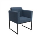 Poltrona Em Linho Com Pés Em Aço Ana Espresso Móveis Azul / P