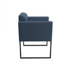 Poltrona Em Linho Com Pés Em Aço Ana Espresso Móveis Azul / P