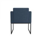 Poltrona Em Linho Com Pés Em Aço Ana Espresso Móveis Azul / P