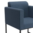 Poltrona Em Linho Com Pés Em Aço Ana Espresso Móveis Azul / P