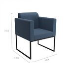 Poltrona Em Linho Com Pés Em Aço Ana Espresso Móveis Azul / P