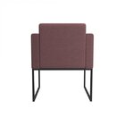 Poltrona Em Linho Com Pés Em Aço Ana Espresso Móveis Rosa / P