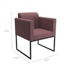 Poltrona Em Linho Com Pés Em Aço Ana Espresso Móveis Rosa / P