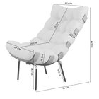 Poltrona Em Linho Costela Sala De Estar Bege/off White