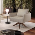 Poltrona Em Linho Helena  Bege/cru