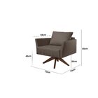 Poltrona Em Linho Helena  Marrom Claro