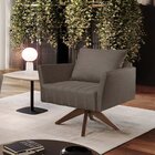 Poltrona Em Linho Helena  Marrom Claro