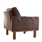 Poltrona Em Linho Pillar Hr Moveleira Marrom