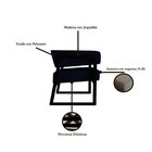 Poltrona Em Madeira Maciça Com Braço Bria Preto Tec Poly 389