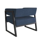 Poltrona Em Madeira Maciça Com Braço Bria Preto Tec Poly 389