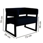 Poltrona Em Madeira Maciça Com Braço Bria Preto Tec Poly 389