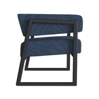 Poltrona Em Madeira Maciça Com Braço Bria Preto Tec Poly 389