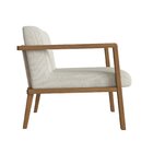 Poltrona Em Madeira Maciça Com Braço Gandia Nogueira/bege Cla