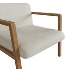 Poltrona Em Madeira Maciça Com Braço Gandia Nogueira/bege Cla