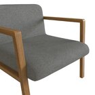Poltrona Em Madeira Maciça Com Braço Gandia Nogueira/cinza Es