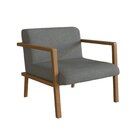 Poltrona Em Madeira Maciça Com Braço Gandia Nogueira/cinza Es