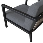 Poltrona Em Madeira Maciça Com Braço Gandia Preto/cinza Escuro