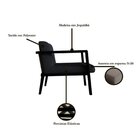 Poltrona Em Madeira Maciça Com Braço Gandia Preto/cinza Escuro