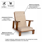 Poltrona Em Madeira Maciça Com Estofado Para Jardim E Varanda